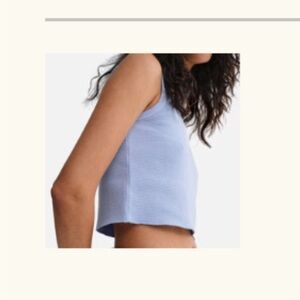 Soft Knit Sleeveless Crop Top - Light Blue
